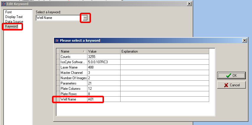 图T28.72  Selecting a Token To Display Well Name in the Summary Data Table (选择一个标记来在摘要数据表格中显示细胞孔名称)